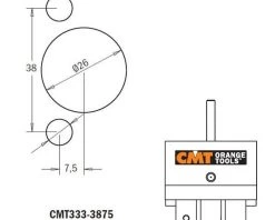 Pièce Pour Perceuse CMT333-3875 Tête Porte-foret Pour Petite Charnière, Convient Pour CMT333 -Accessoires de perceuse Soldes cmt333 3875 tete porte foret pour petite charniere convient pour cmt333 1